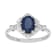 10k White Gold Vintage Style Genuine Oval Sapphire and Diamond Halo Ring