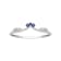 10k White Gold Curved Genuine Sapphire and Diamond Band Guard