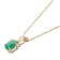 10k Yellow Gold Oval Emerald and Diamond Twist Pendant With Chain