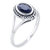 10k White Gold Genuine Oval Sapphire Split Shank Ring