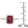 10k Rose Gold Emerald-Cut Garnet and Diamond Halo Ring