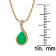 10k Yellow Gold Genuine Pear-Shape Emerald and Diamond Drop Pendant With Chain