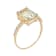 10k Yellow Gold Emerald-Cut Prasiolite and White Topaz Ring
