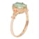 10k Yellow Gold Vintage Style Genuine Oval Prasiolite and Diamond Halo Ring