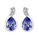 10K White Gold Pear Shape Tanzanite and Diamond Earrings