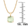 10k Yellow Gold Genuine Round Prasiolite Pendant With Chain