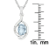 10k white gold genuine oval aquamarine and diamond pendant with chain