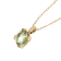 10k Yellow Gold Genuine Round Prasiolite Pendant With Chain
