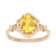 10k Yellow Gold Vintage Style Genuine Oval Citrine and Diamond Halo Ring