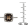 10k Yellow Gold Cushion Smoky Quartz and Diamond Halo Ring