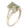 10k Yellow Gold Genuine Emerald-Cut Prasiolite and Split-Shank Diamond Ring