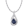 10k White Gold Genuine Pear-shape Sapphire and Diamond Halo Drop Pendant
With Chain