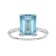 10k White Gold Emerald-Cut Blue Topaz and White Topaz Ring
