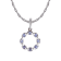 10k White Gold Genuine Round Tanzanite Circle Pendant With Chain