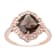 10k Rose Gold Vintage Style Cushion Smoky Quartz and Diamond Ring