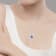 10k White Gold Genuine Oval Tanzanite and Diamond Drop Pendant With Chain