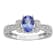 10k White Gold Vintage Style Oval Tanzanite and Diamond Ring