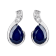 10K White Gold Pear Shape Sapphire and Diamond Earrings