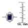 10k White Gold Vintage Style Genuine Emerald-Cut Sapphire and Diamond Ring