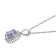 10k White Gold Oval Tanzanite and Diamond Halo Pendant With Chain