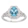 10k White Gold Vintage Style Genuine Oval Blue Topaz Filigree Ring