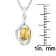 10k Yellow Gold Genuine Oval Citrine and Diamond Pendant With Chain