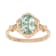 10k Yellow Gold Vintage Style Genuine Oval Prasiolite and Diamond Halo Ring