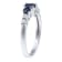 10k White Gold Three Stone Blue Sapphire and Diamond Ring