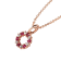 10k Rose Gold Genuine Ruby and White Topaz Petite Circle Pendant With Chain