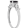 10k White Gold Oval Sapphire and Braided Diamond Accent Ring