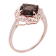 10k Rose Gold Vintage Style Cushion Smoky Quartz and Diamond Ring