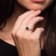 10k White Gold Vintage Style Oval Sapphire and Halo Diamond Ring