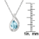10k White Gold Genuine Oval Blue Topaz and Diamond Halo Drop Pendant
With Chain