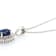 10k White Gold Oval Sapphire and Diamond Halo Pendant With Chain