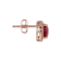 10K Rose Gold Ruby and White Topaz Halo Earrings
