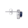 10K White Gold Sapphire and White Topaz Halo Earrings