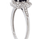 10k White Gold Vintage Style Oval Sapphire and Halo Diamond Ring