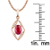10k Rose Gold Genuine Oval Ruby and Diamond Pendant With Chain