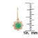 10K Yellow Gold Emerald and Diamond Halo Earrings