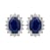 10K White Gold Sapphire and Diamond Halo Earrings