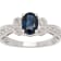 10k White Gold Vintage Style Oval Sapphire and Diamond Ring