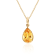 1.7 Ct Pear Shape Citrine Solitaire Pendant Necklace in 14K Gold Filled