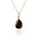 Pear Shape Black Onyx Solitaire Pendant Necklace in 14K Gold Filled