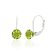 14K White Gold 6mm Round Peridot Leverback Earrings