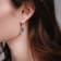14K Solid White Gold Lab Created Bue Opal Teardrop Earrings