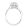 FINEROCK 1/2 Carat Diamond Cluster Engagement Ring in 10K White Gold