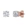FINEROCK 0.58 Carat 4-Prong Set Diamond Stud Earrings in 14K Rose Gold