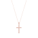 1/4ct TDW Diamond Religious Cross Pendant Necklace in 10k Rose Gold