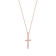 1/4ct TDW Diamond Religious Cross Pendant Necklace in 10k Rose Gold
