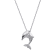 Sterling Silver Diamond Dolphin Pendant Necklace .10ctw
